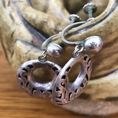 PRE 1940 MEXICO STERLING & ALPACA SILVER TAXCO ANTONIO PINEDA ? EARRINGS