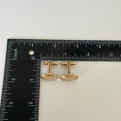 Vintage Hadley USA 12K Yellow Gold Filled Oval Bullet Back Cufflinks
