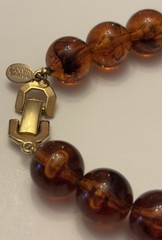 Vintage Lanvin Paris Egypt Revival Choker 16” Faux Amber Lucite & Gold Metal