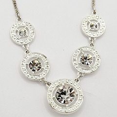 Avon NRT Professional Sparkling Rhinestone Silver Tone Metal Vintage Necklace