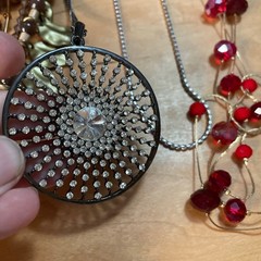 9 Costume Necklaces Glass Stone Pearl Silver Gold Tone Bling Statement Beads