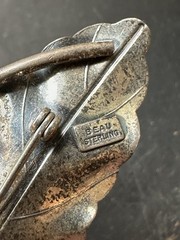Vintage BEAU Sterling Silver Leaf Pin Brooch 3 1/8″ Long Weighs 8 Grams