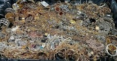 FREE SHIP Vintage Now Jewelry 5 Lb Lot Junk Harvest DIY Rhinestone Brooch Chains