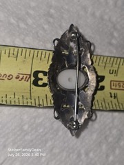 Vtg Sterling Silver Faux Pearl Marcasite Brooch Pin Art Deco Or Victorian