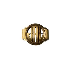Vintage Monocraft JAL Monogram Brooch Pin Art Deco Gold Tone Initials
