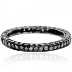 1.07ctw Genuine Old Mine Rose Cut Diamond Silver Victorian Eternity Ring Jewelry