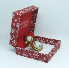 VTG SPARKLING CRYSTAL & ENAMEL CHRISTMAS SNOWMAN BROOCH IN BOX MERRY & BRIGHT?