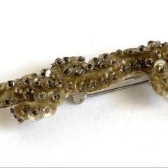 Vintage 40s Alligator Lizard Brooch Sequin Handmade READ
