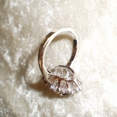 Vintage Faux Sapphire & Rhinestone Cocktail Ring-1990’s