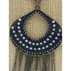Vintage Antique Gold Tone Medallion Beaded Necklace Boho Necklace
