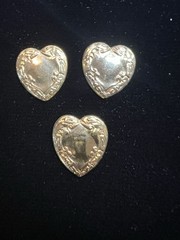 Vintage Gold Plated Heart for Jewelry Design/22K Quality Finish Over Brass NOS