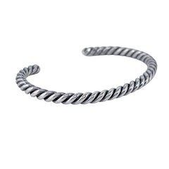 Southwest Twisted Wire Cuff Bracelet | Vintage Sterling Silver 925 | 6.5″