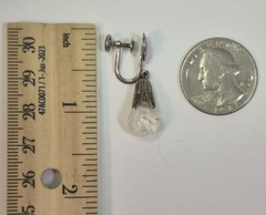 Vintage Sterling Silver Floating Opal Chip Earrings Signed Opalite Dangle Bridal