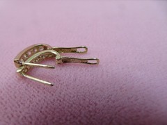 Vintage 14K Solid Y. Gold U-Leverback CZ Earrings 1.29 Grams (#401)