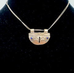 Beautiful Necklace Silver 925 With Gems Stone VTG A Unique Item #55#