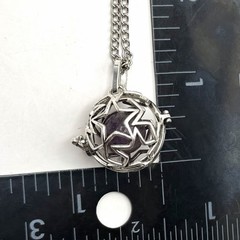 Vintage Silver Tone Cage Pendant Necklace 20 Inch Chain Y2K