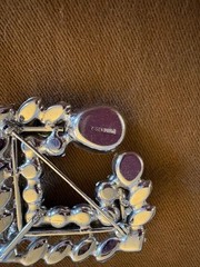 EISENBERG Clear Rhinestones Brooch Pin CIRCA 1945 – 1958 Vintage