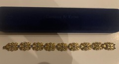Camrose & Kross Jacqueline Kennedy Sapphire And Crystal Flower Gold Bracelet