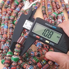 Antique Venetian MultiColor Mix Chevron Glass Beads Strands Necklace