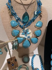 51 pc Vintage Costume Jewelry Lot Southwestern Faux Semi-Precious style Jewelry