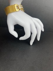 Vintage Kenneth Jay Lane (KJL) Gold Tone Mesh Bracelet – 7” – Boxed w/ COA