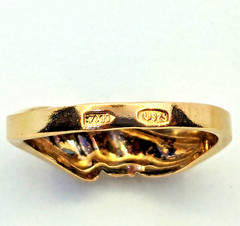 Vintage Luxury RING Silver 925 with Gilding -size: 9US (19mm) | Ukraine | #95