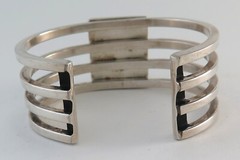 Heavy Vintage Sterling Silver & Lapis High Quality 74 Gram Cuff Bracelet