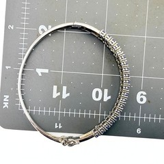Contemporary Marked BBJ Sterling Silver 2 Row Amethyst Tennis Bracelet