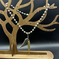 Vintage Broken Heart & Bullet Charms, Oversized Vtg Ball Chain Necklace, Custom