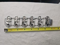 Antique Sterling Silver 925 Ornate Cherries Wide Panel Heavy Bracelet 7″ – 56g