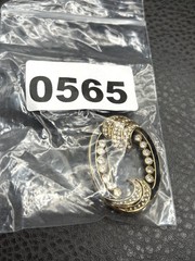 Vintage 1928 Brand Gold Tone Black Enamel Crystal Swirl Brooch Pin Deco Style