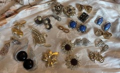 Lot Of Sarah Coventry Vintage Costume Jewelry Rare Earrings One Necklace Brooch