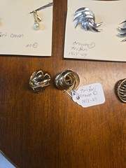 Lot 14 Pairs Vintage TRIFARI Earrings Signed Crown TM 1940s-90s Gold Tone Pearl