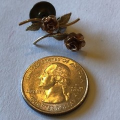 Tiny Vintage Rose Gold Tone Plated Pins Unsigned Krementz