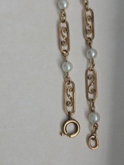Van Dell 1/20 12K GF Gold Filled Cultured Pearl Link Bracelet