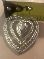🌻Signed Gerry’s Silver Tone Filigree Triple Heart Brooch or Pendant