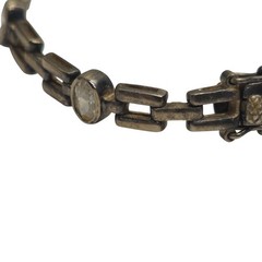 DBJ 925 Sterling Silver Bracelet 6.75in Clear Gem Stations 14.74g Vintage Retro