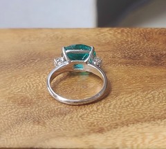 Vintage Platinum Engagement Ring 7.27ct. Blue Neon Tourmaline Oval Shape