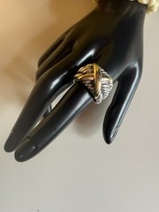 VTG One Owner / DAVID YURMAN triple cable 14kt GOLD “X” ring / Size 8.5 / 12.9 G