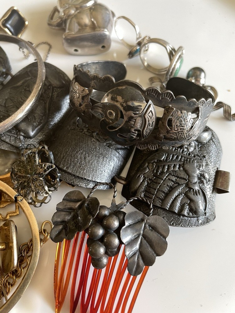 Vintage Junk Drawer Lot With Sterling Silver And Gold Fill Jewelry