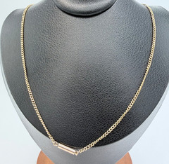 Antique 10K Gold Curb Link Necklace 15” Barrel Clasp Victorian Estate Chain