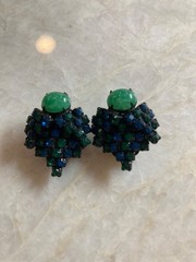 Magnificent Vintage HOBE Rhinestone Clip On Earrings