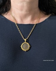 Estate Elizabeth Locke 19K Gold Ancient Roman Bronze Coin Pendant Enhancer