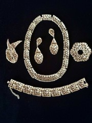 TRIFARI Trifarizade-Casbah Grand Parure 1968 Gold-Trifanium Alfred Philippe Box