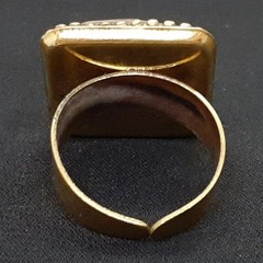 Vintage 2.50ctw Coral & Malachite Gold Vermeil Adjustable Ring 14g