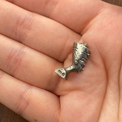 Vintage 800 Sterling Silver Egyptian Queen Nefertiti Heavy Pendant Charm
