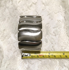 Vintage Silver tone Accordion Expansion Stretch Cuff Bracelet