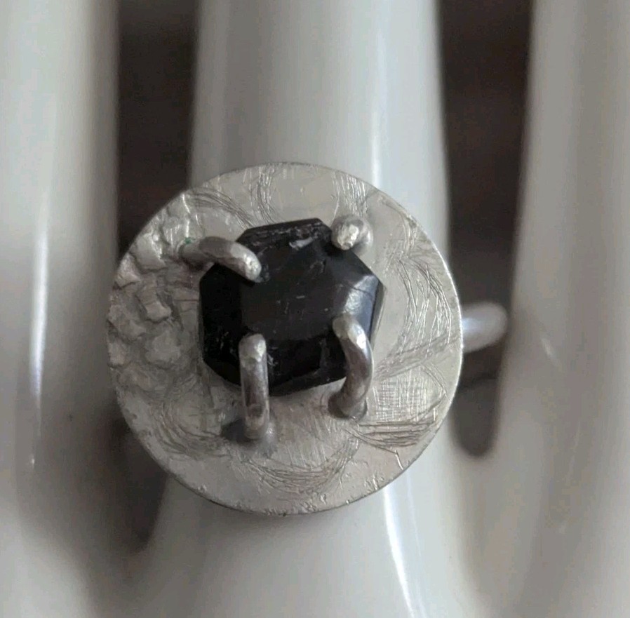 Vintage Silver Modernist Ring 7.5 Freeform Art Sculptural Irregular Handmade