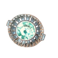 Warmet 1960–1980 silver ring Poland high cage-like setting Light Green Stone