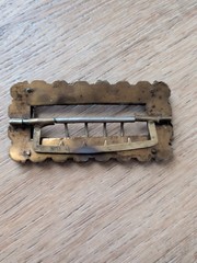Antique 19th Century Gilt Enamel Victorian Belt Buckle Scarf Clasp